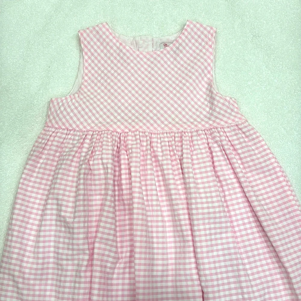 Confiture - Girl’s Duck Pinafore Dress - Pink Gingham - Size: 5Y - Picture 3 of 5